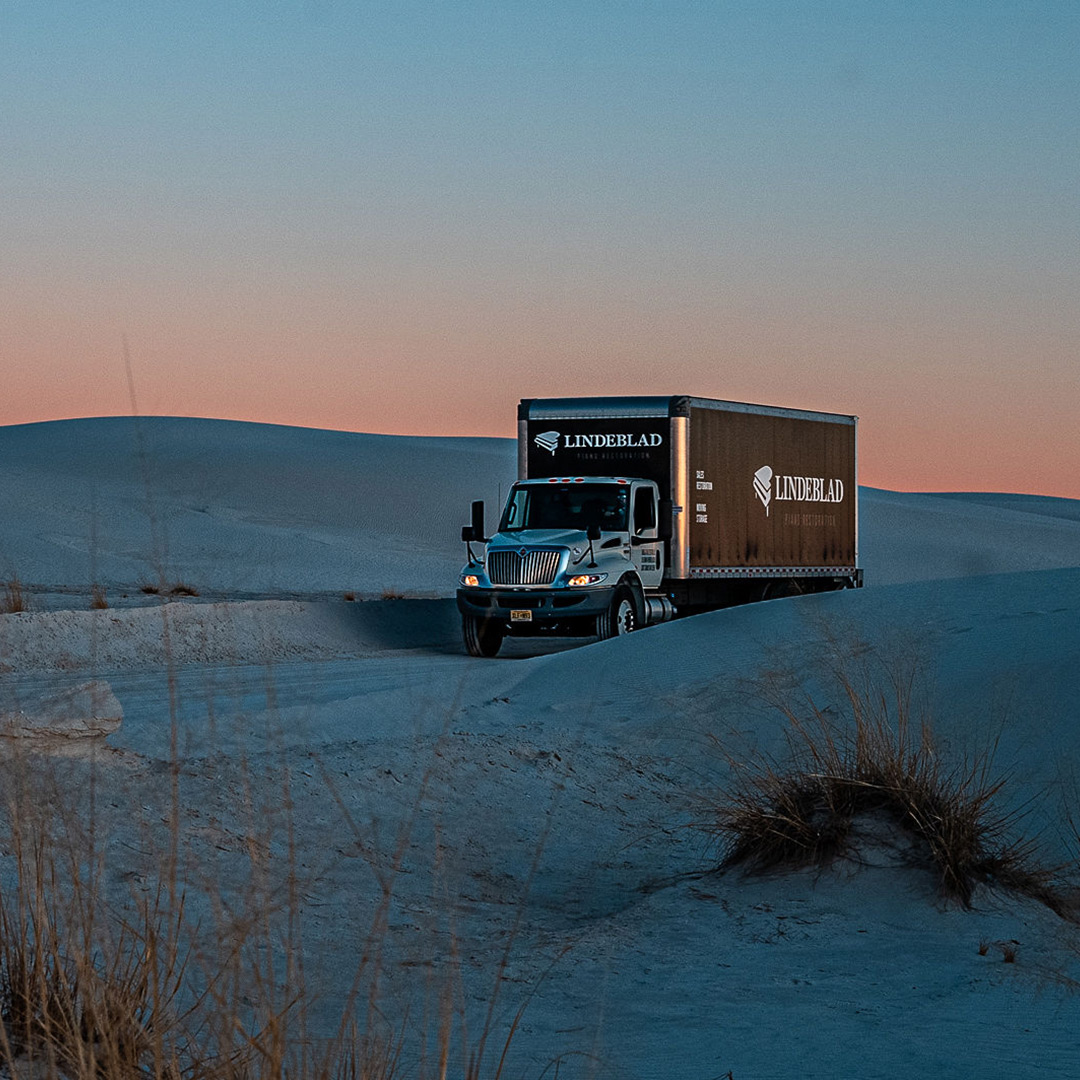 Lindeblad Piano delivery truck in New Mexico